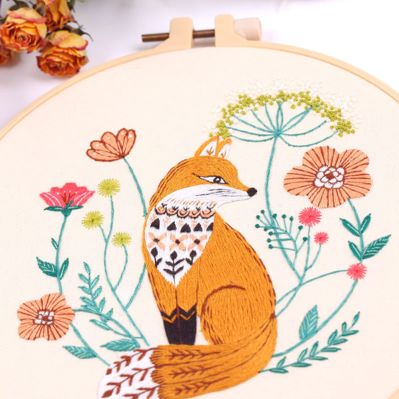 fox embroidery kits