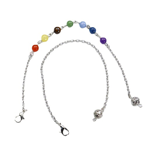 Cross-border colorful bead chain hollow bead pendulum chain lobster clasp pendulum pendant yoga jewelry accessories light chain