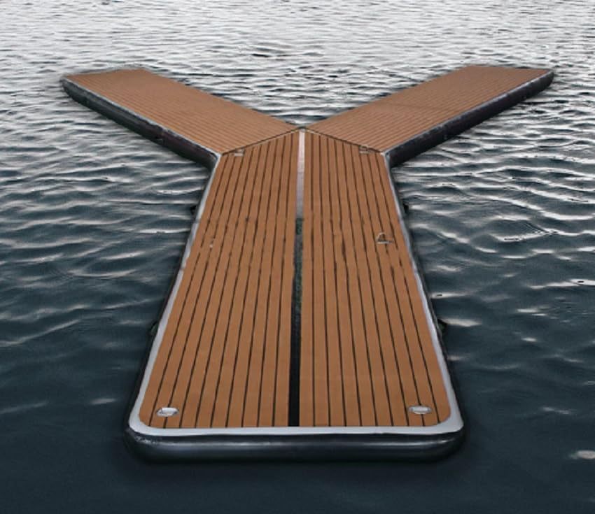 Inflatable Floating PVC Dock Platform 6m x 1.4m Commercial Jet Ski Swim Dock with Pump in use
