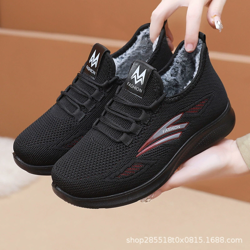 Зимняя старая пекинская хлопчатобумажная обувь женская бархатная утолщена обувь для матерей среднего и пожилого возраста противоскользящая теплая женская хлопчатобумажная обувь папа хлопковые сапоги