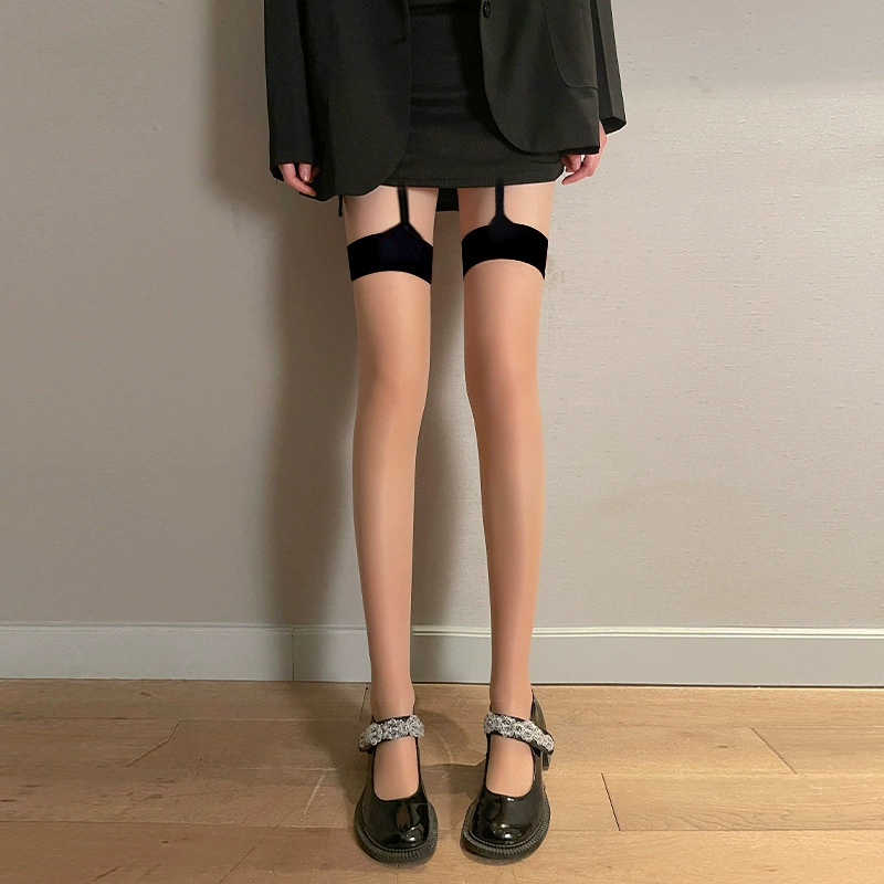 Japanese mint white thin tights with bow