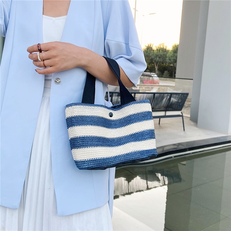 Straw-woven single-shoulder bag for women, new summer casual bag for middle-aged and elderly moms, simple lunch box handbag, export version undefined