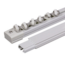 BK9K批发超薄窗帘轨道滑轨飘窗内开双滑轮单滑道阳台安装杆顶装免