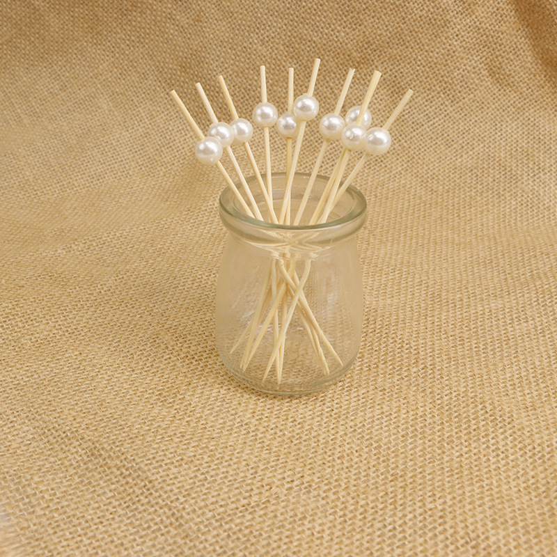 Desechable palo de bambú 12cm cóctel decorativo palo de postre