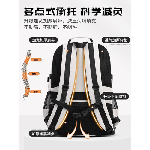 Cross-border primary school students, junior high school students, boys, burden reduction, spine protection, middle school students, school bags, high school girls, large capacity, double shoulder bag, backpack