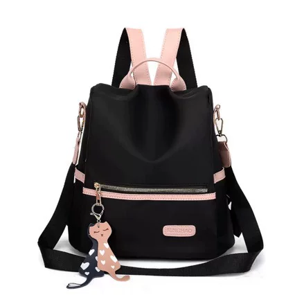 Backpack Women's Fashion Oxford Cloth Lightweight Double Back Large Capacity Travel Anti-Theft Women's Backpack Casual and Versatile Women's Bag