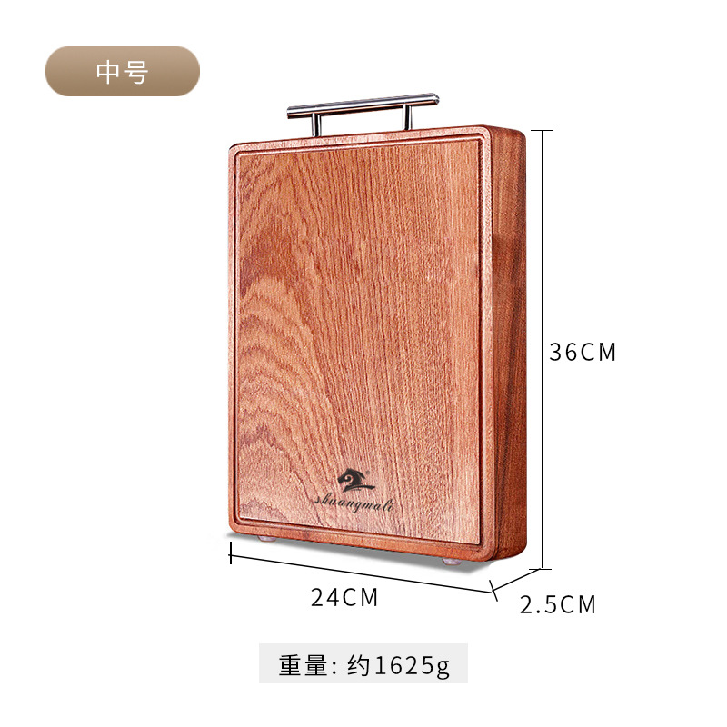 Tabla de cortar de madera maciza, doble cara, cuadrada, gruesa, tabla de cortar de madera de ébano, tabla de cortar de madera natural para el hogar y la cocina.