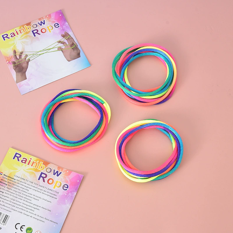 Детские игрушки, радужная цветная цветочная веревка, ностальгическая цветочная веревка, плетеная цветочная веревка, студенческая игра на палец, игрушки оптом