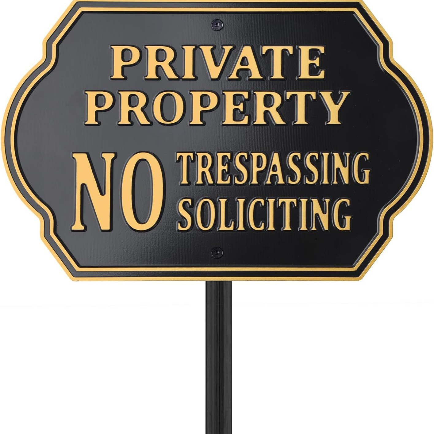 铝合金雕刻金属警示牌拒绝推销监控标识牌插地牌带立杆亚马逊爆款