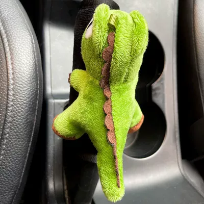 Sürətlər qutusu və əl tormozu başlıqları Cover, Gear Lever Protective Cover - green-dinosaur-black-short-velvet-handbrake-cover