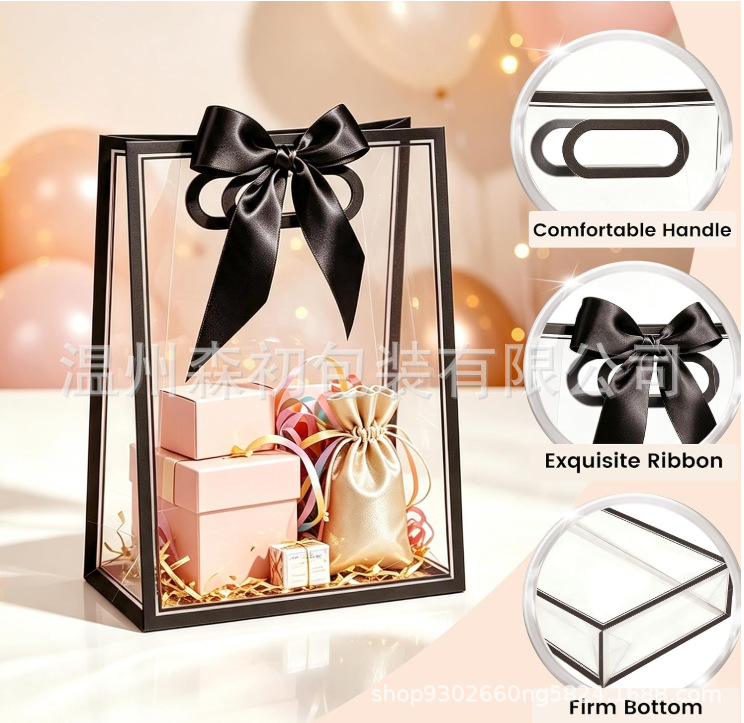 PP bolsa de regalo transparente dama de honor de boda bolsa de mano simple de Navidad regalo de cumpleaños bolsa de regalo de PVC image 15