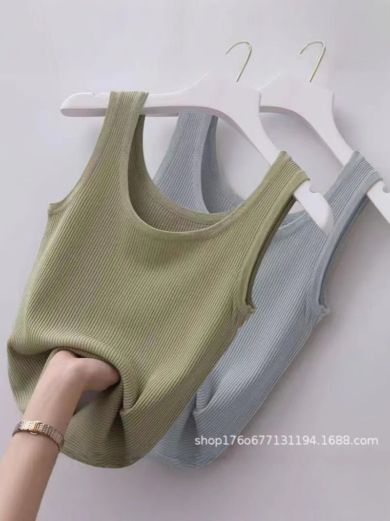 【Direct from Manufacturer】Women's Large Size Slim Fit Ribbed Camisole Tank Top for Summer, Suitable for Outerwear or Layering, Sleeveless Vest
