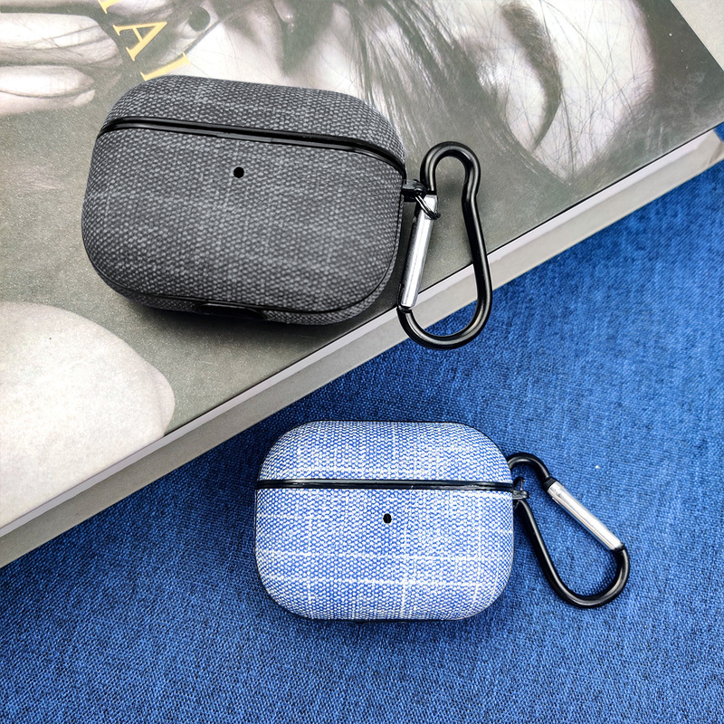 Apple Airpods1/2 Denim Double-Stranded Leather Pro3 Generation 2 Generation 4 Generation Bluetooth Headset Protective Cover Hard Case Apple Airpods1/2 Denim Double-Stranded Leather Pro3 Generation 2 Generation 4 Generation Bluetooth Headset Protective Cover Hard Case