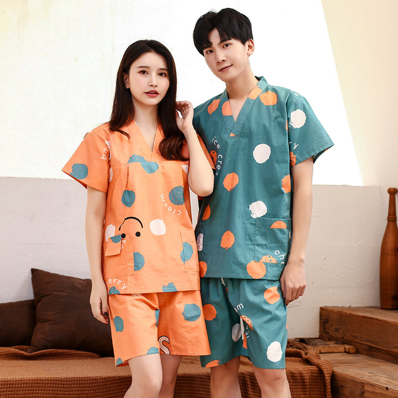 New home wear sweat steaming clothes cotton men and women couple sauna bath clothes cotton pajamas suit massage pedicure clothes women