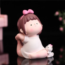 创意可爱女生礼物瑜伽小萌妹运动女孩桌面摆件卡通萌趣装饰品批发