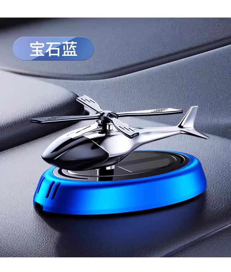 Cross-border hot selling car decoration solar rotating aircraft car perfume aromatherapy car center console decoration supplies