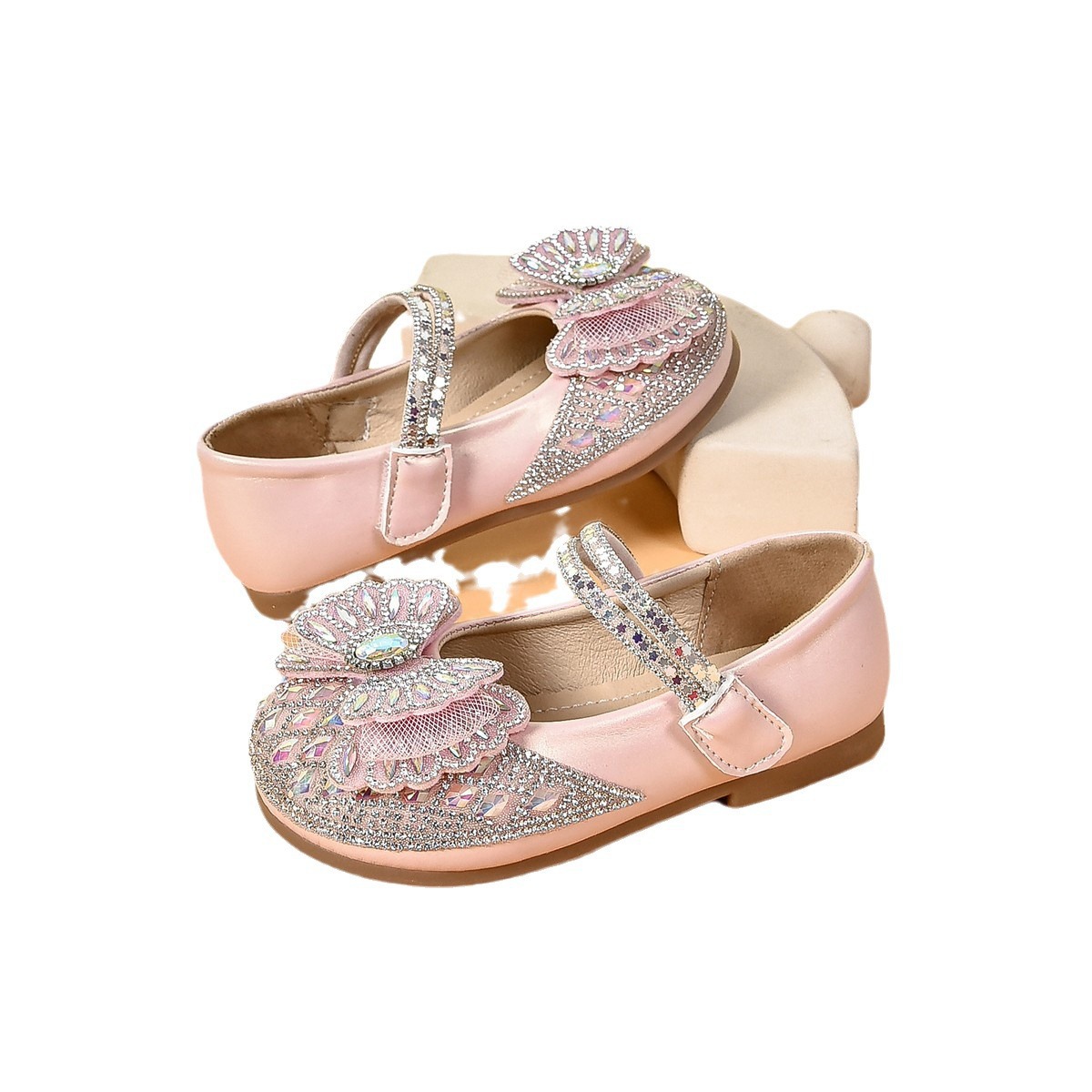 2025 primavera y otoño zapatos de niñas princesa niños zapatos de cuero nuevo bebé de otoño cristal brillante zapatos de diamante image 6
