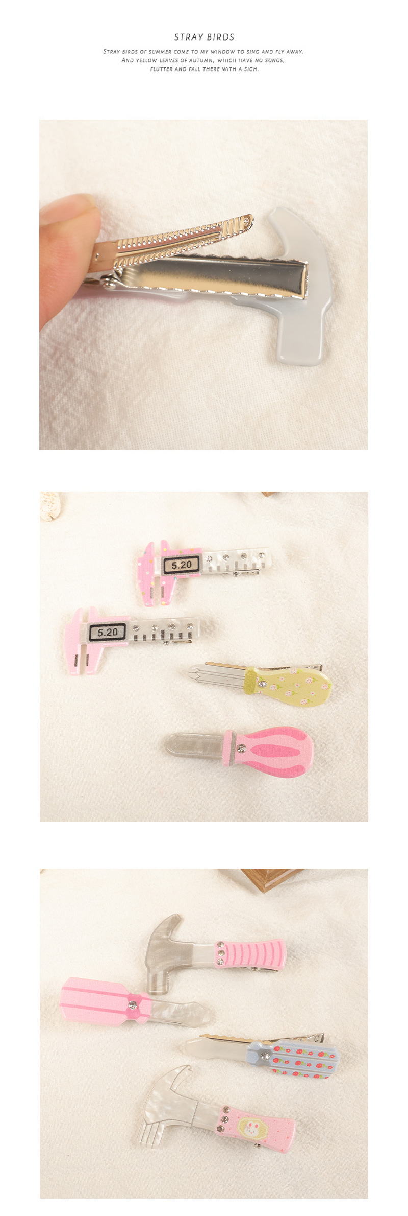 10g Weight Hair Clip Hair Accessories Type 1 Piece Quantity Holiday, Street Occasion Acrylic Material Screwdriver Pattern All Seasons Season Women's Gender Cute Style Cute Women's Screwdriver Acrylic Hair Clip