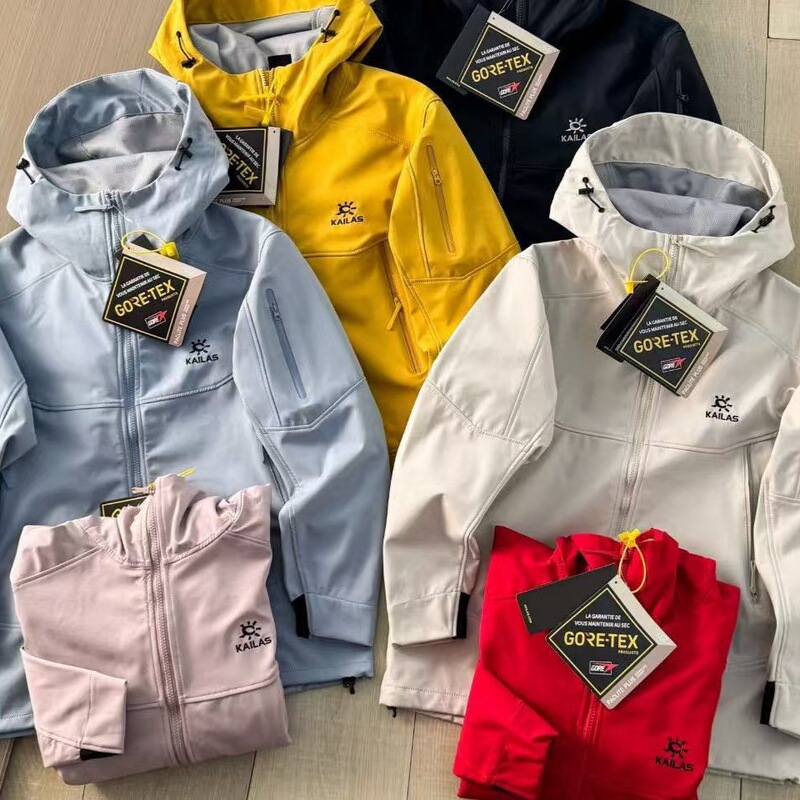 Cross-Border Kailas Soft Shell Hooded Small Label Embroidered Jacket Jacket for Men and Women Couples Outdoor Sports and Leisure Jackets