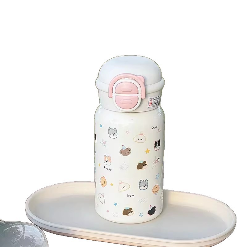Nuevo taza de agua de doble bebida para niñas de alto valor facial caricatura lindo mangas portátiles para niños taza de agua especial para estudiantes escolares image 6