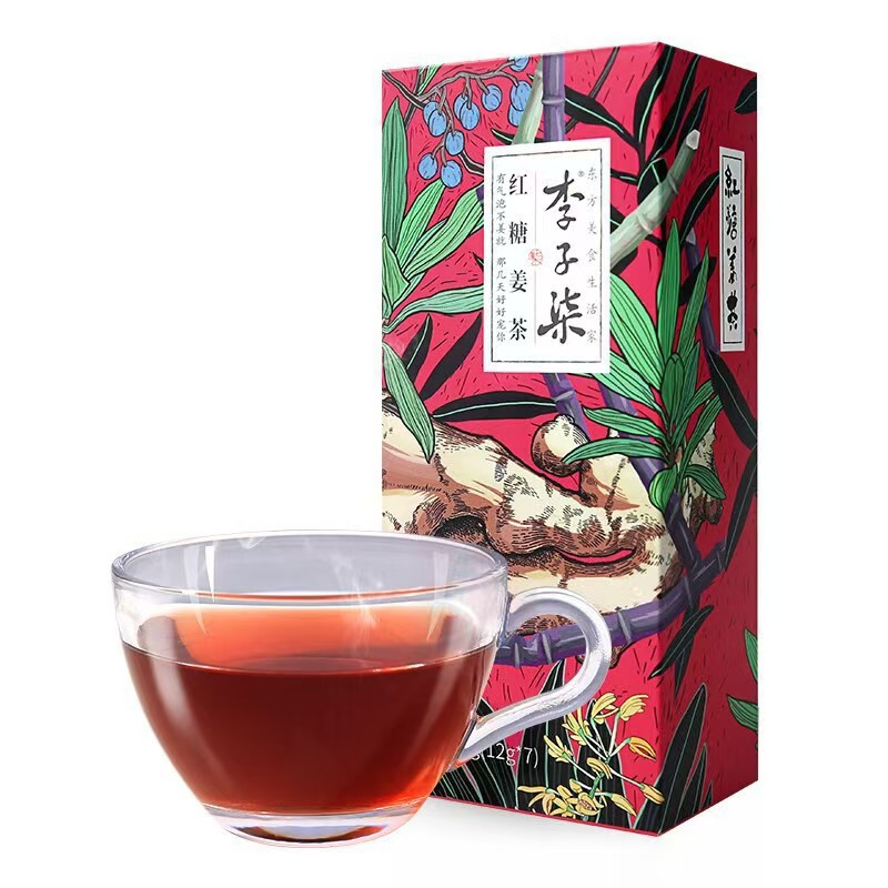 Li Ziqi Brown Sugar Ginger Tea 84g Handmade Ginger Jujube Tea Brown Sugar Ginger Juice Instant Drink Ginger Juice for Women's Health and Wellness