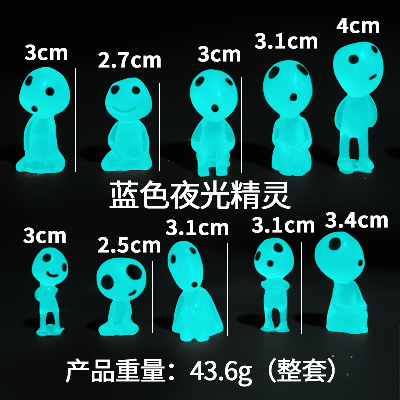 Dibujos animados japoneses colección tridimensional modelo de figura bosque alienígena resina brillará árbol luminoso elfo berserk