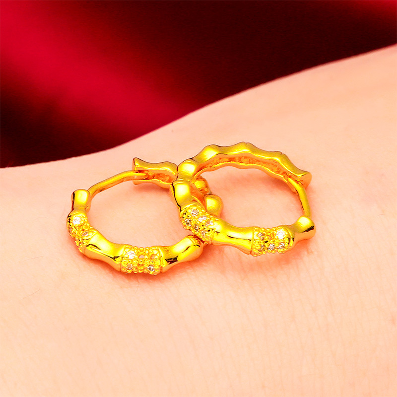 Bijoux unisexes Boucles d'oreilles tendance en or Boucles d'oreilles en diamant Boucles d'oreilles en bambou_voghion.com