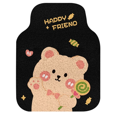Mat Silk Loop Single Piece: Car Carpet - colored-silk-circle-candy-bear-front-row-1
