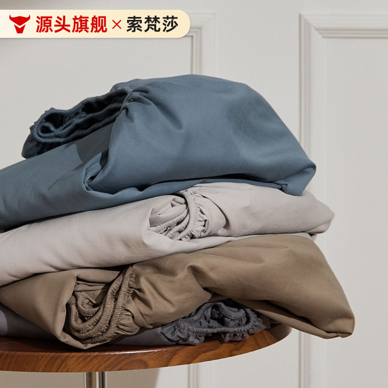 Pure Cotton Long-Staple Cotton Brushed Fitted Sheet Single Piece Pure Cotton 100% Cotton Dormitory Single and Double Thickened Warm Bedding Wholesale