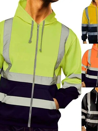 Hooded Reflective Panel Sanitation Sweater