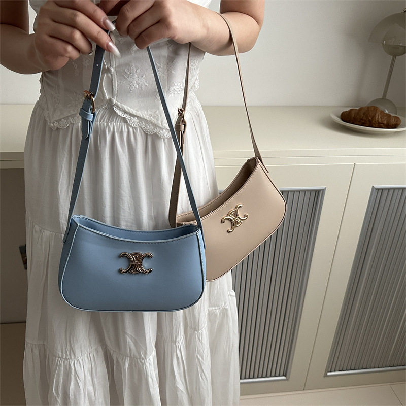 Shoulder bag, fashionable retro underarm bag, one-shoulder bag, high-quality style, city style, western style