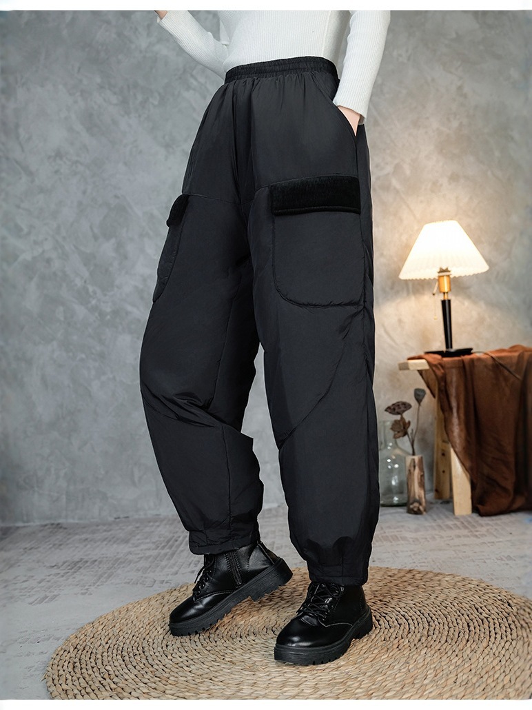 Otoño y invierno nuevos pantalones de algodón blancos de plumas de invierno para mujeres -40 grados a prueba de frío Harbin pantalones de algodón noreste image 3