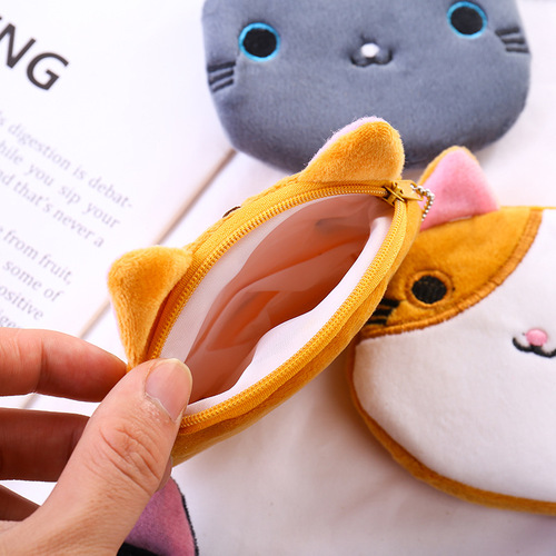 Creative cute cartoon Japanese and Korean student ladies zipper mini key coin storage Japanese cute cat coin purse
