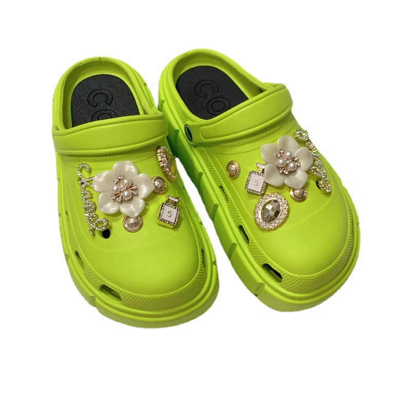 Perfume platform, beach footwear buckle, shoes, new collection, flowered