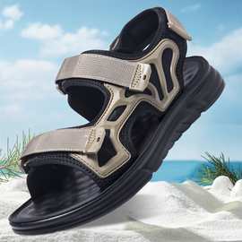 男式凉鞋夏季新款时尚潮流百搭魔术贴沙滩鞋冷粘防滑耐磨男士拖鞋