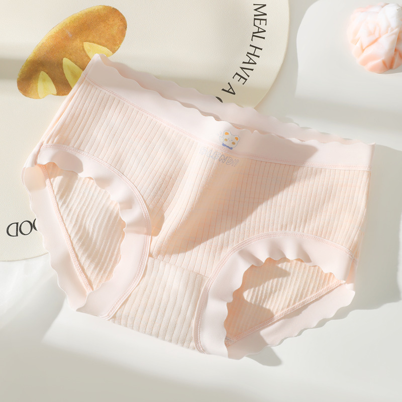 Calzoncillos cortos triangulares femeninos de estilo fino de verano para niñas cabeza transpirable entrepierna antibacteriana cintura media sin costuras para mujer ropa interior de gran tamaño algodón