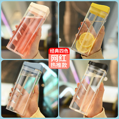 Tritan高顏值水杯夏季學生杯子便攜運動隨手杯塑料杯彈跳杯禮品批