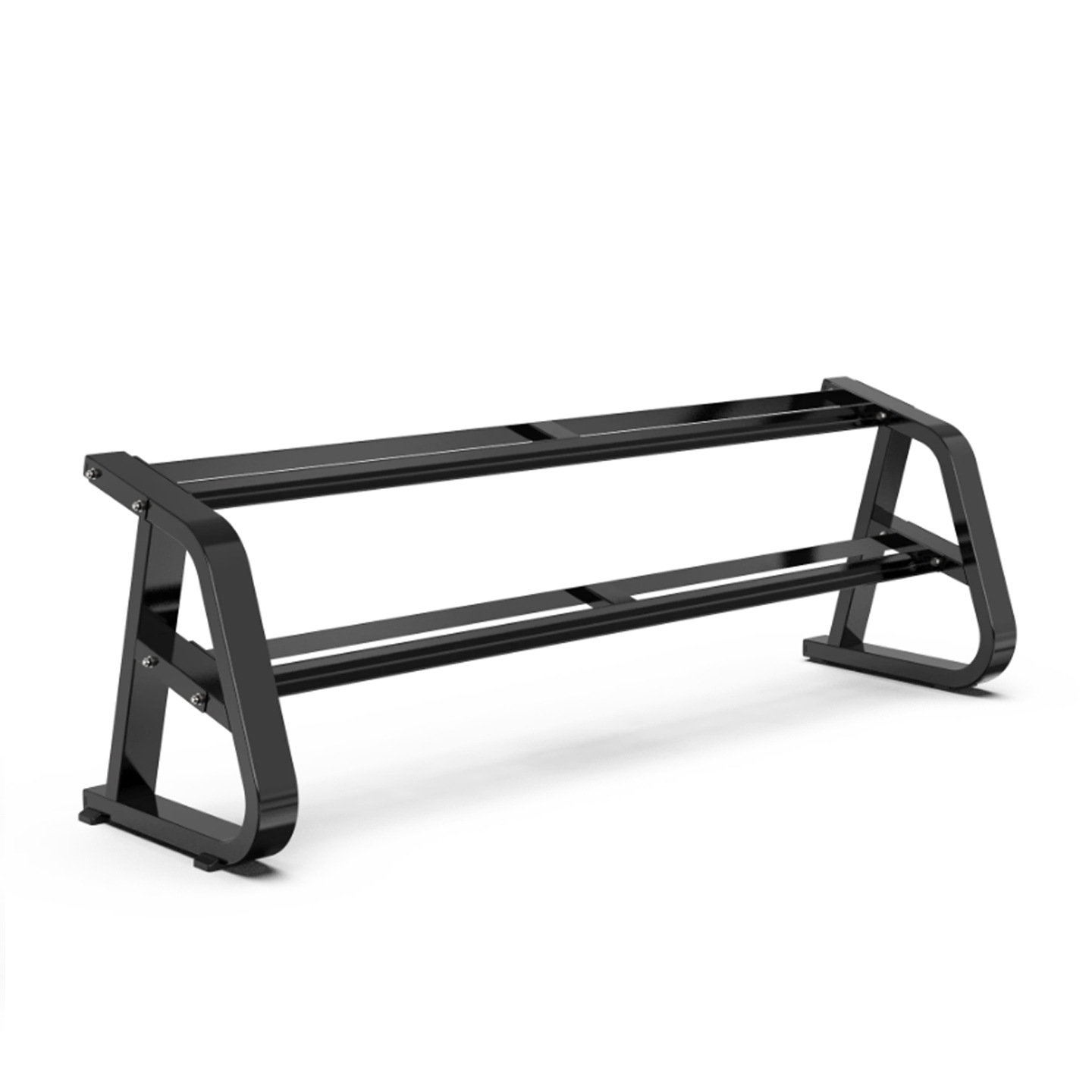 Gimnasio comercial barraca profesional doble capa de tres capas redonda cabeza hexagonal rack de almacenamiento multifuncional barraca rack