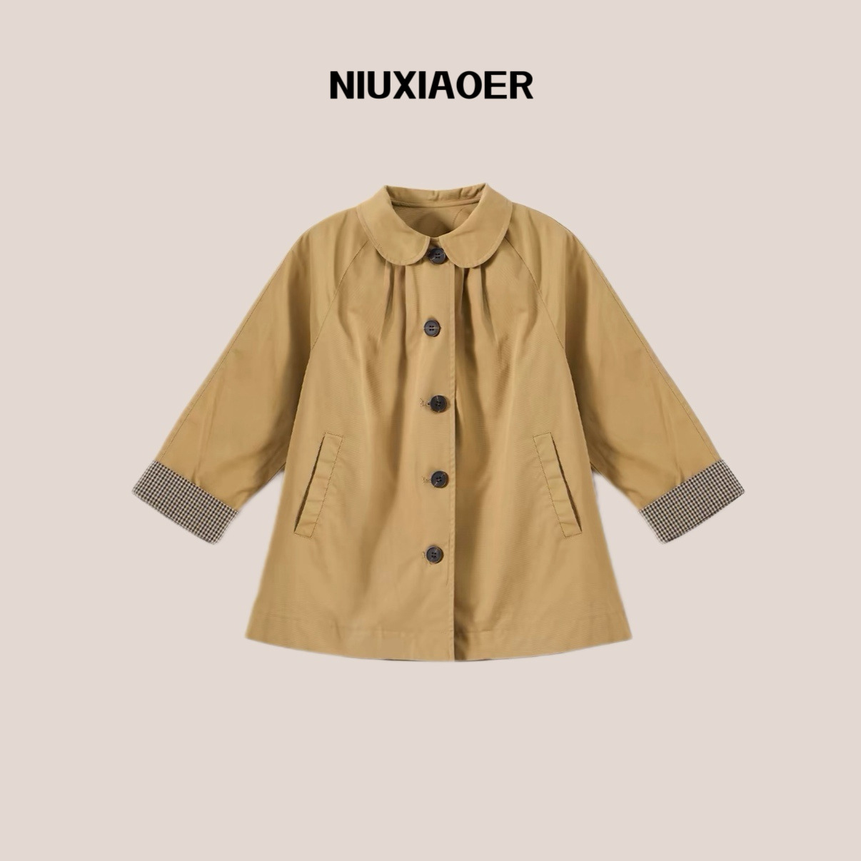 2026 Girls' Autumn Versatile Turn-Down Collar Windbreaker Children's Pure Cotton Windproof Jacket Baby Spring Autumn Coat Trendy