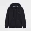 Zip-up Hoodie Black White Logo