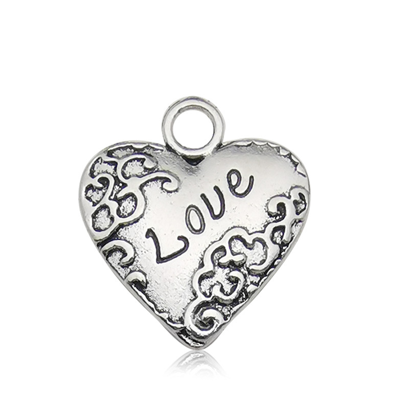 Bricolaje aleación accesorios de la joyería collar 1 melocotón corazón pendientes colgante hueco amor pulsera colgante hecho a mano Accesorios