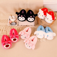 庫洛米美樂迪KT貓包根棉拖鞋冬季家居室內保暖棉鞋情侶毛絨拖鞋子