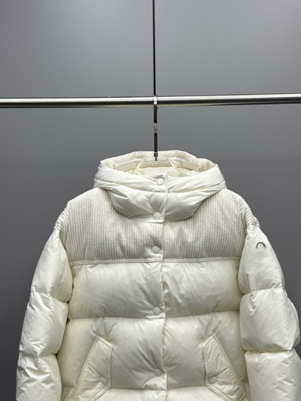 蒙家25ss M家新款Jaseur系列女短款羽绒服连帽拼接灯芯绒面包外套|undefined