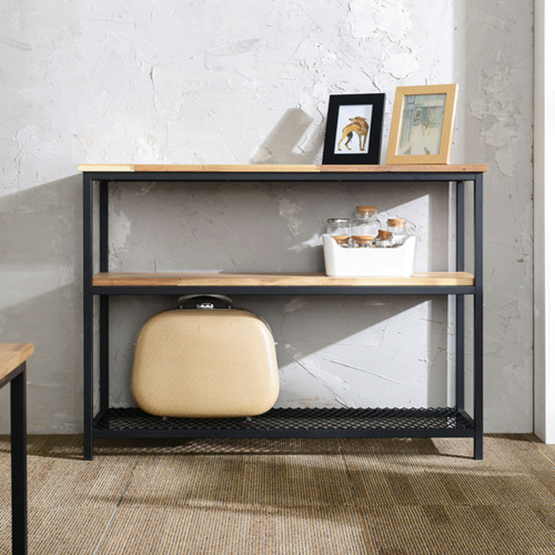 simple hierro forjado madera sólida cocina piso estante de almacenamiento multicapa estante de almacenamiento doméstico tabla estrecha sala de estar tabla de puerta de entrada estante doméstico