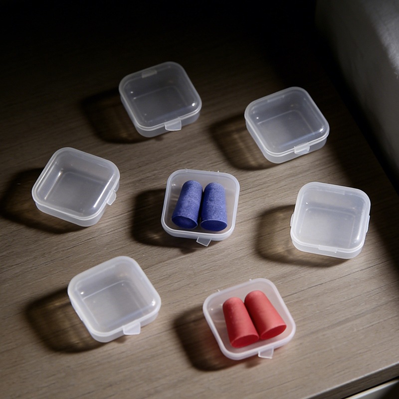 Mini Square Box, Earbud Case, Jewelry and Earring Storage Box, Integrated Small Plastic Box, Pp Transparent Plastic Empty Box