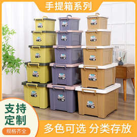 现货供应手提箱整理箱 宿舍家用装衣服衣物储物箱 大号玩具塑料箱