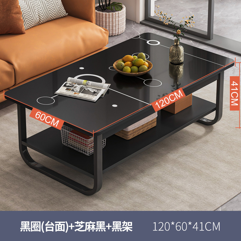 Mesa de café sala de estar hogar pequeño apartamento simple moderno creativo mesa de té de doble capa sofá lado mesa cuadrada simple mesa pequeña