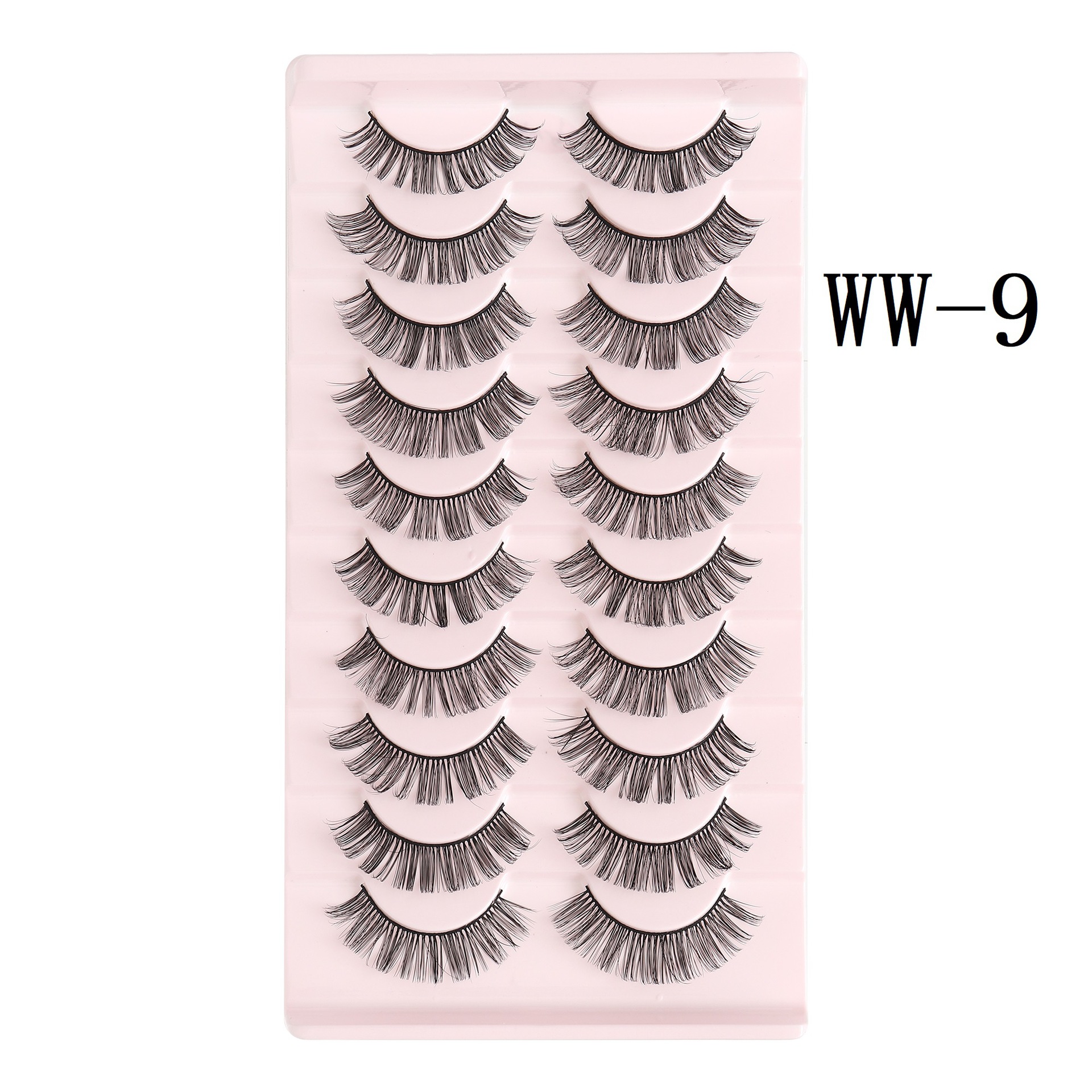 Nuevo ruso pestañas falsas DD curvadas gruesas pestañas europeas y americanas diez pares de pestañas naturales del encanto de la fibra química