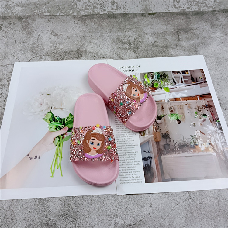 Princesa Aisha zapatillas de niña verano antideslizante dibujos animados suave Fondo Moda niños zapatillas