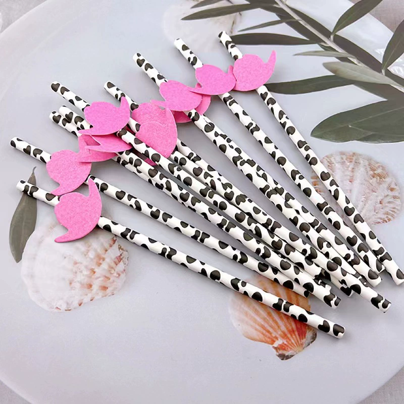 Трансграничная Вечеринка креативное украшение соломенная корова розовый котелок бумажная соломинка одноразовое разлагаемое украшение для напитков